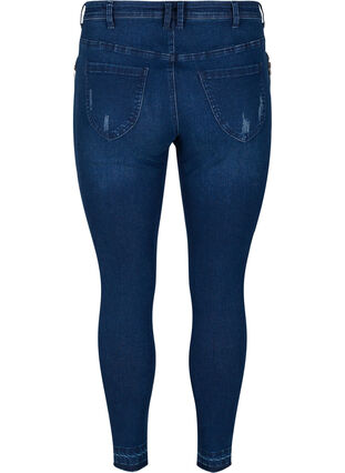 Super slim Amy jeans med slid, Dark blue denim, Packshot image number 1