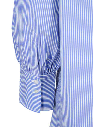 Løstsiddende skjorte i bomuld med striber, Baja Blue Stripe, Packshot image number 4