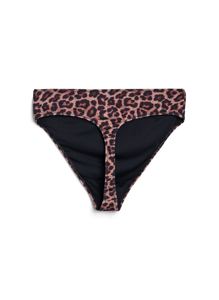 Leopard bikini g-streng, Brun, Packshot image number 1