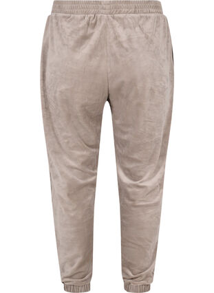 Løse bukser i velour, Taupe Gray, Packshot image number 1