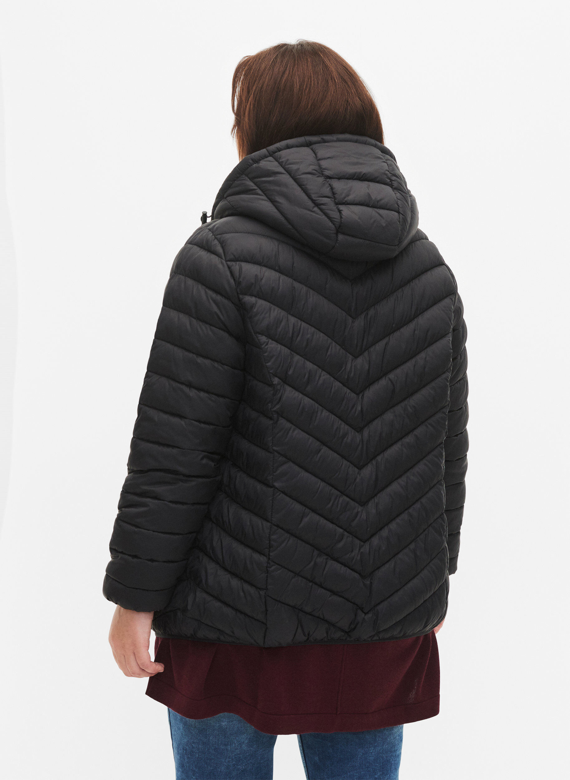 ZizziLetv&aelig;gts jakke med h&aelig;tte, Sort, Model image number 2
