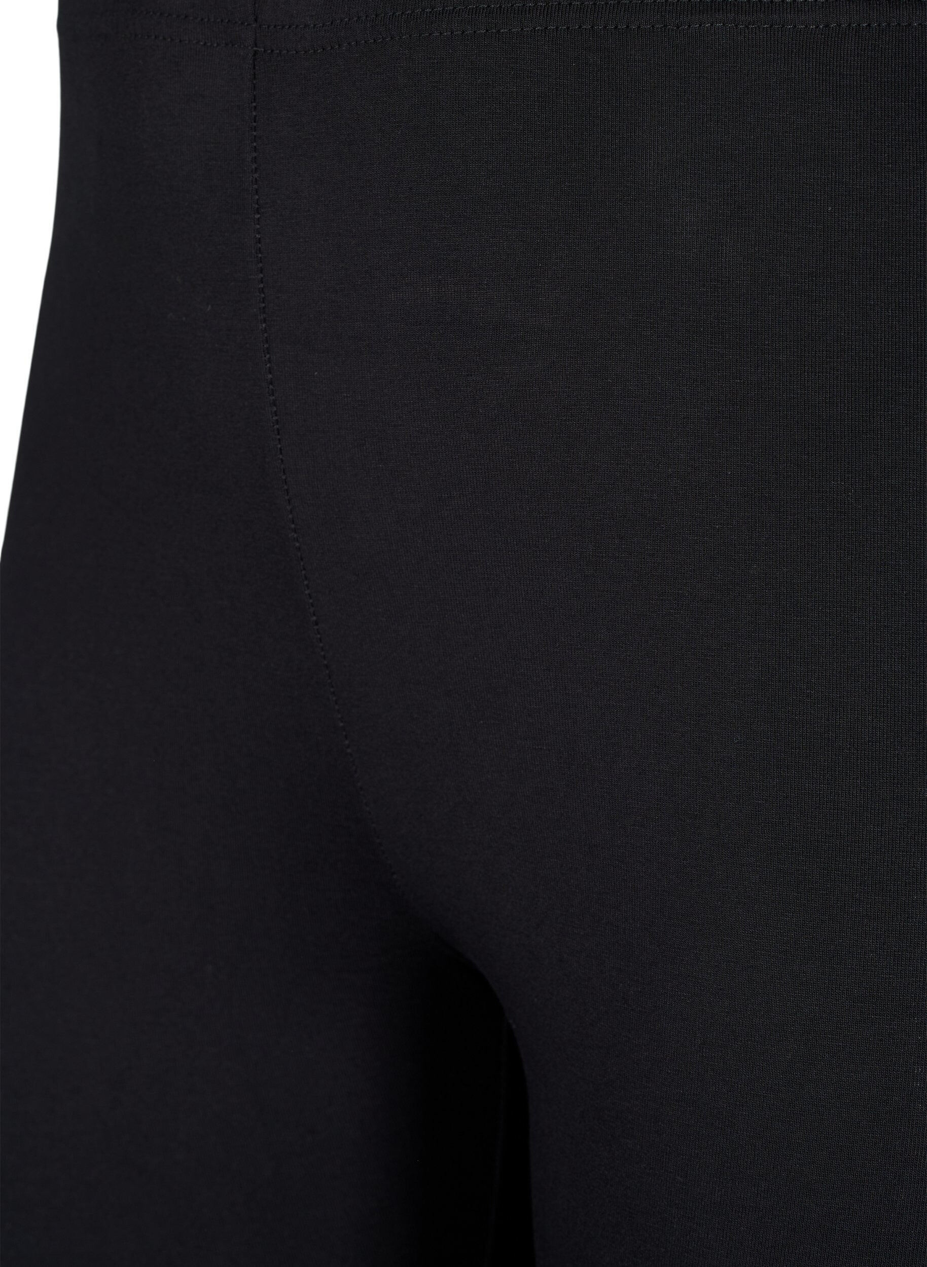 Zizzi2-pak leggings i bomuld, Sort, Packshot image number 2