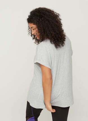 Kortærmet trænings t-shirt med tryk, Light Grey Melange, Model image number 1