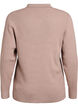 Ribstrikket pullover med polokrave og lynlås, Beige, Packshot image number 1