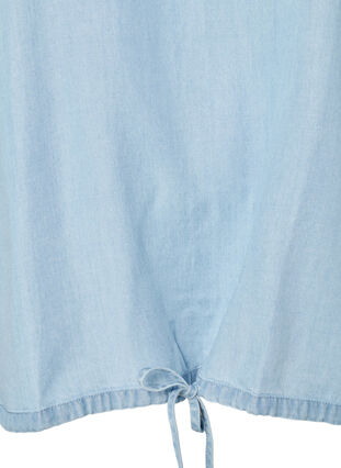 Bluse med korte ærmer, Light blue denim, Packshot image number 2