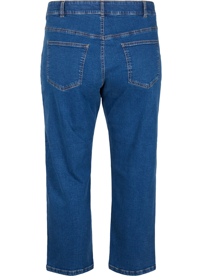 Cropped Vera jeans med straight fit, Blue Denim, Packshot image number 1