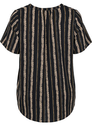 Printet bluse med korte ærmer, Graphic Stripe, Packshot image number 1