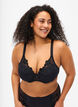 Vatteret b&oslash;jle bh med broderi, Sort, Model image number 0