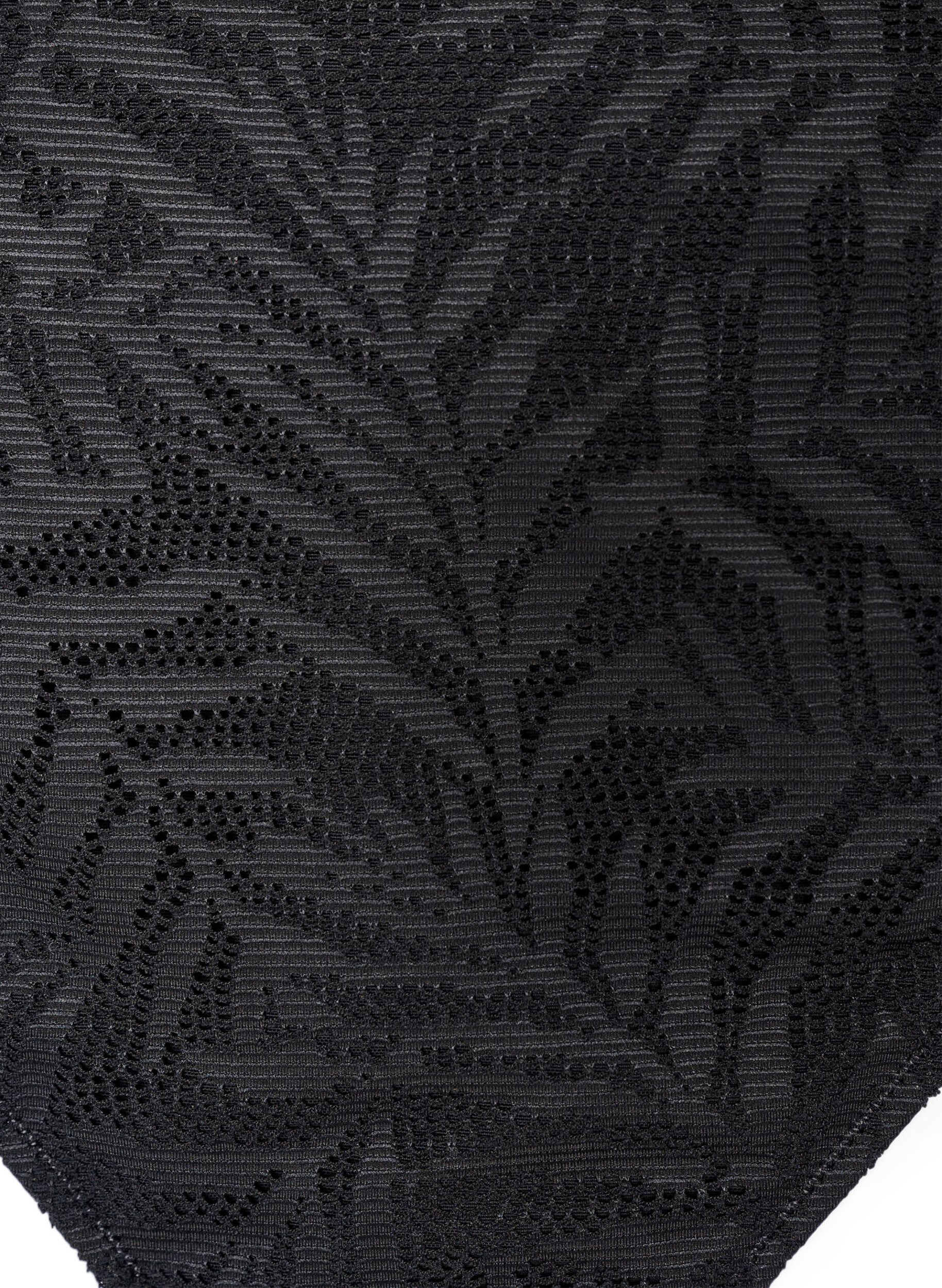 ZizziBrazilian bikinitrusse i struktureret mesh, Sort, Packshot image number 2
