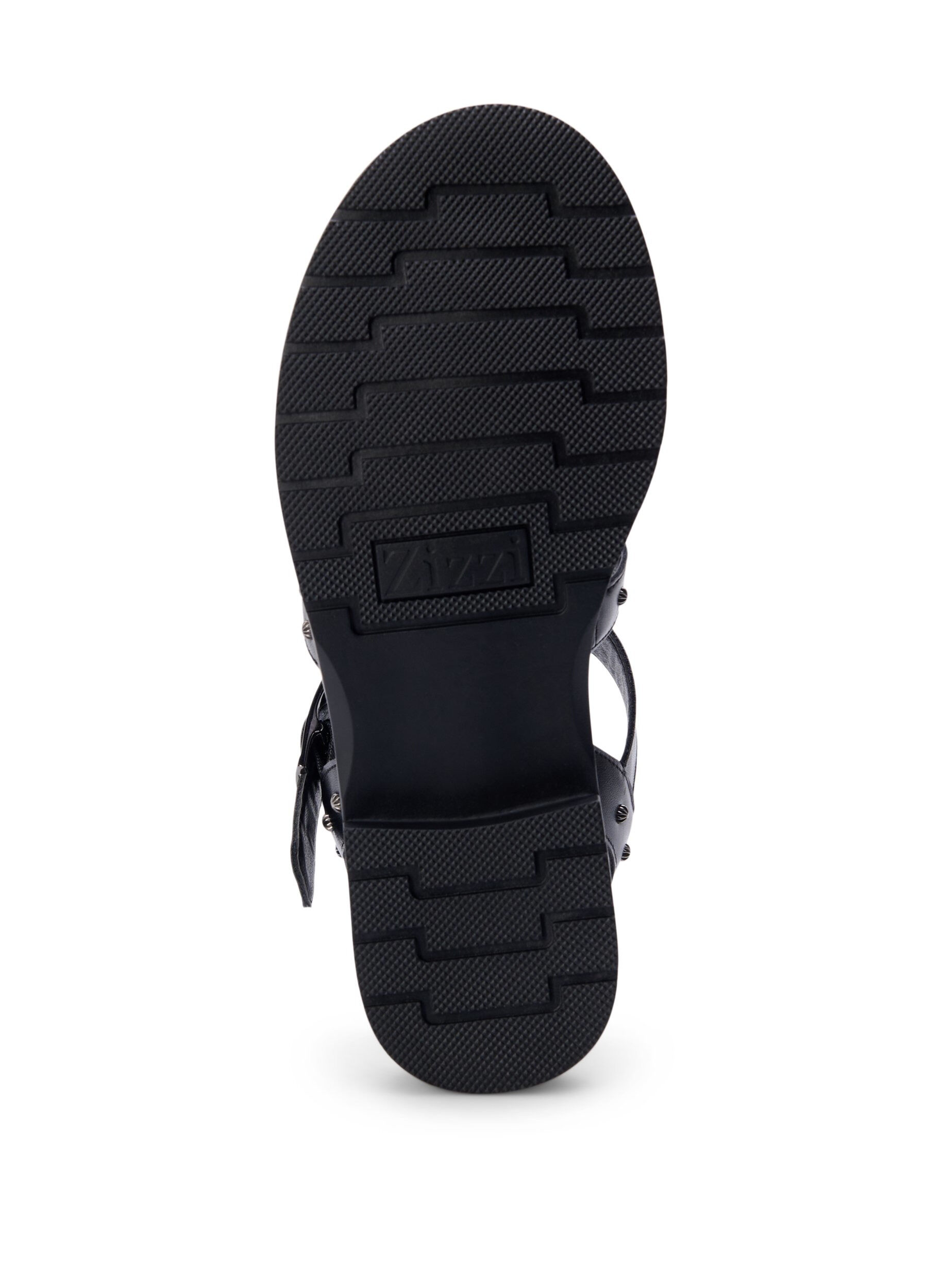 Zizzi Wide fit - Sandal med nitter, Sort, Packshot image number 4