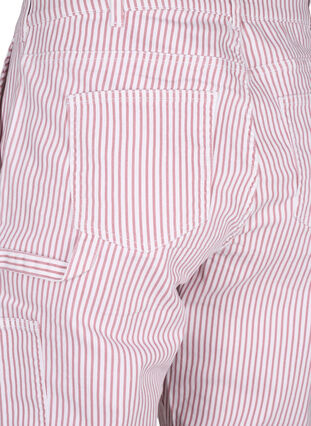 Stribede cargo jeans med straight fit, Rose White Stripe, Packshot image number 3