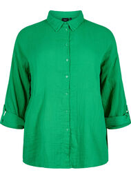 Skjorte med krave i bomuldsmusselin, Jolly Green
