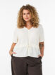 Bluse med struktur og bindeb&aring;nd i taljen, Vanilla, Model image number 0