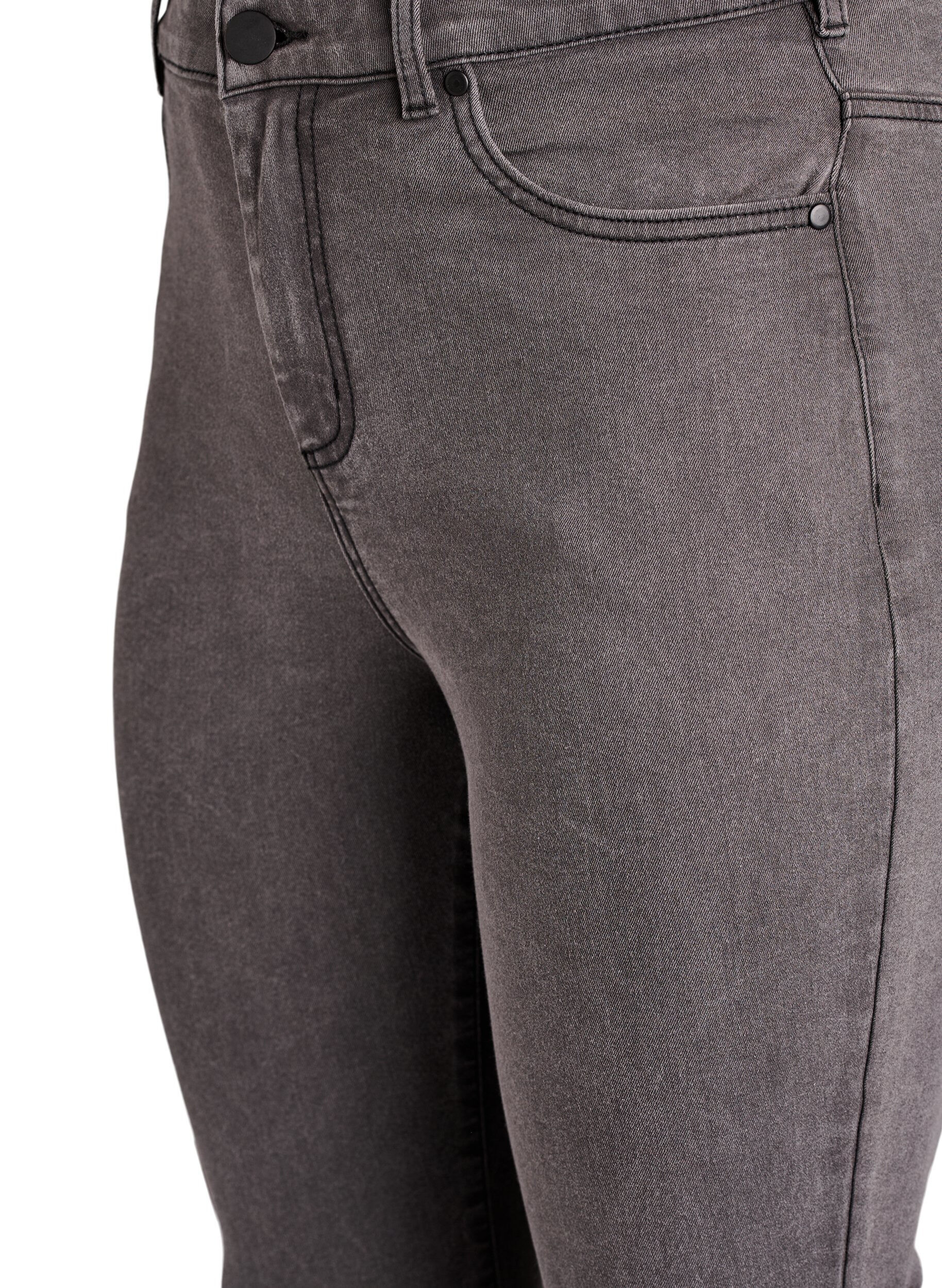 ZizziAmy jeans med h&oslash;j talje og super slim fit, Gr&aring;, Packshot image number 2