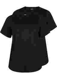 FLASH - 2-pak t-shirts med rund hals, Black/Black