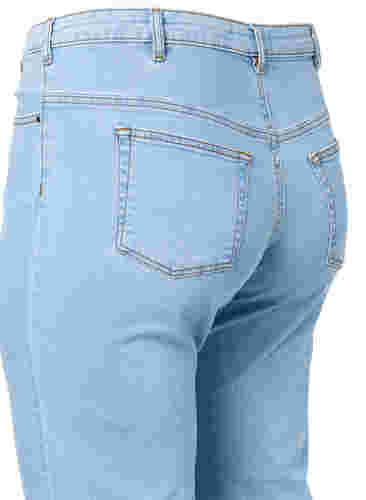Højtaljede Gemma jeans med hul på knæet, Ex Lgt Blue, Packshot image number 3