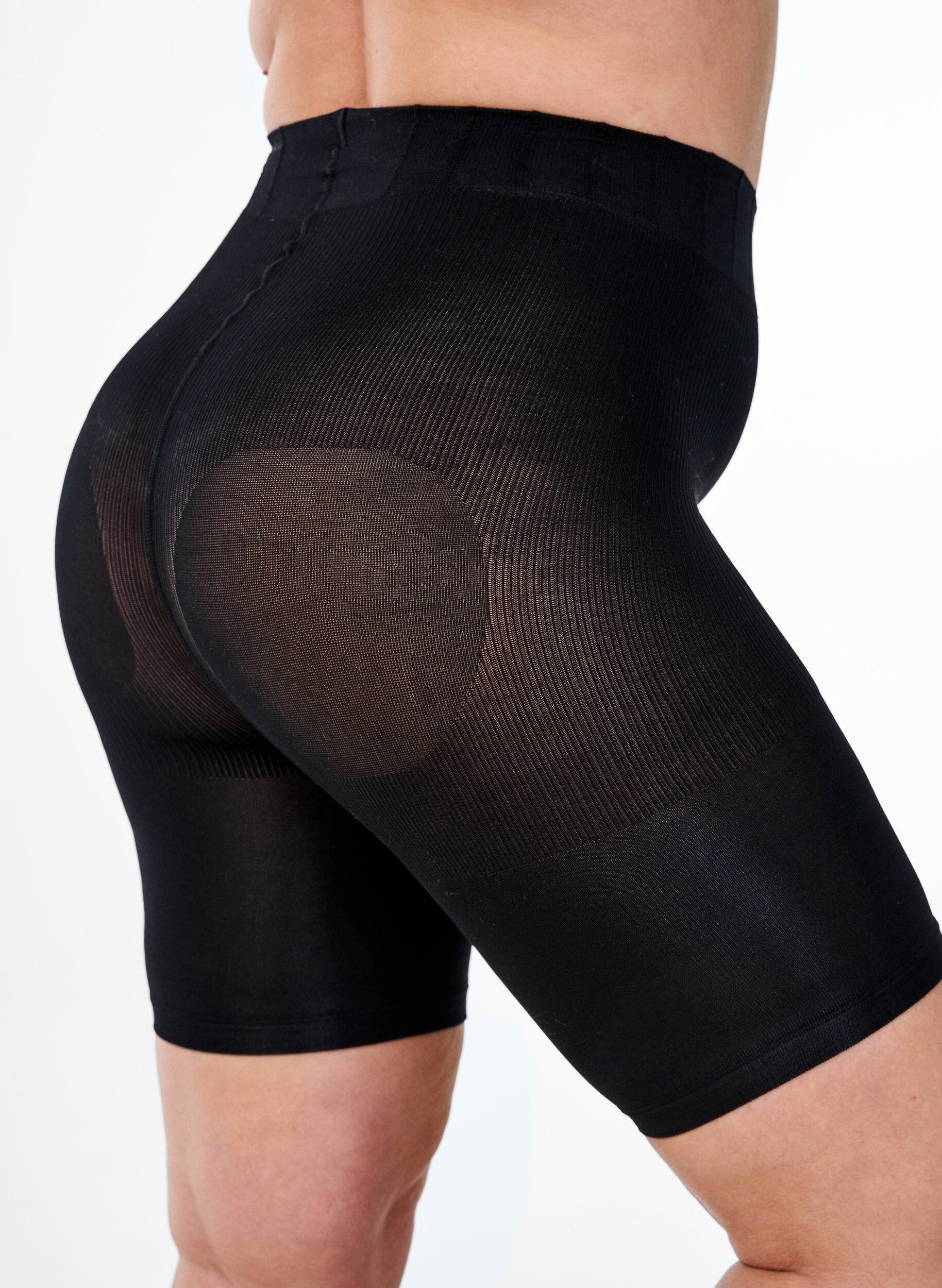 Zizzi2-pak push-up shorts i 60 denier med shape-effekt, Sort, Packshot image number 3