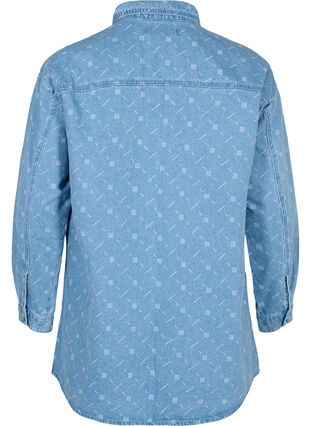 Denimskjorte med print, Light blue denim, Packshot image number 1