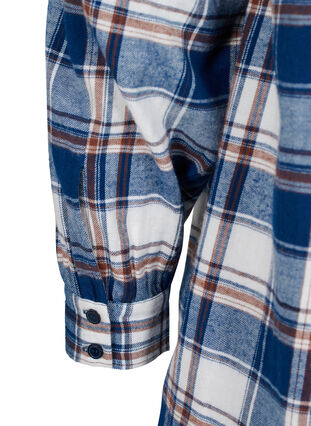 Ternet skjortejakke med hætte, Blue White Check, Packshot image number 3