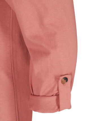 Bomulds bluse med lynlås detalje, Canyon Rose, Packshot image number 3