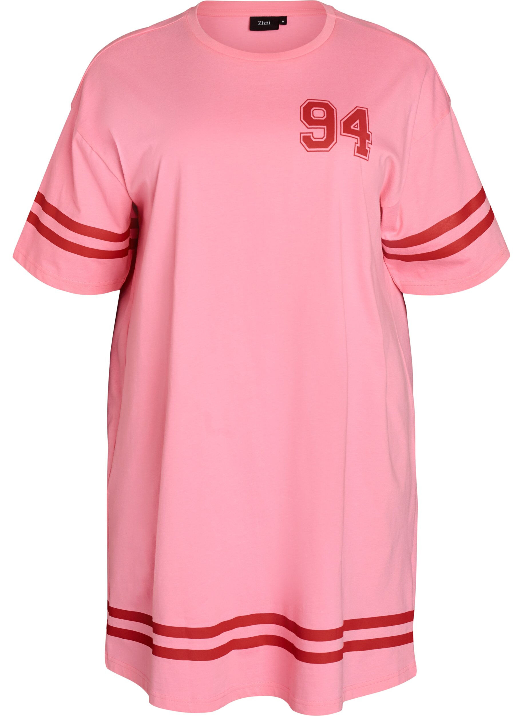 Kort t-shirtkjole med sporty detaljer