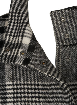 Ternet jakke med knaplukning og lommer, Black Check, Packshot image number 2