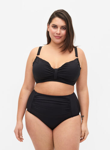Bikini underdel med høj talje, Black, Model image number 0