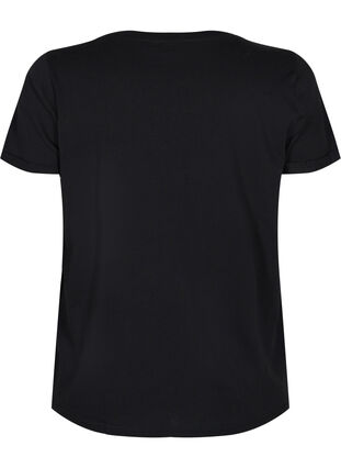 Trænings t-shirt med print, Black w. White, Packshot image number 1
