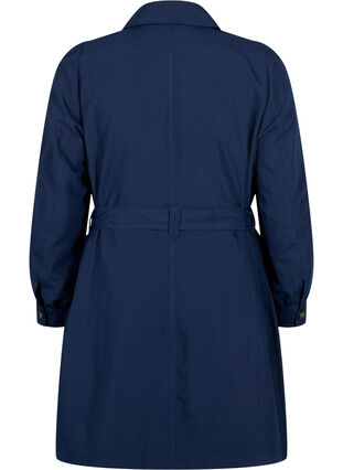 Trenchcoat med bælte og lommer, Navy Blazer, Packshot image number 1