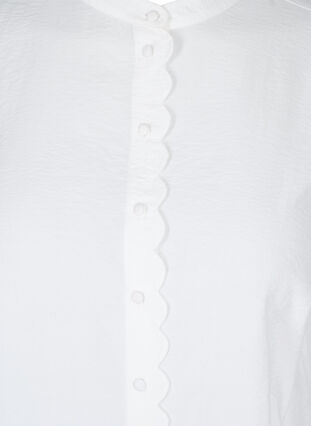 Viskoseskjorte med flæser og kinakrave, Snow White, Packshot image number 2