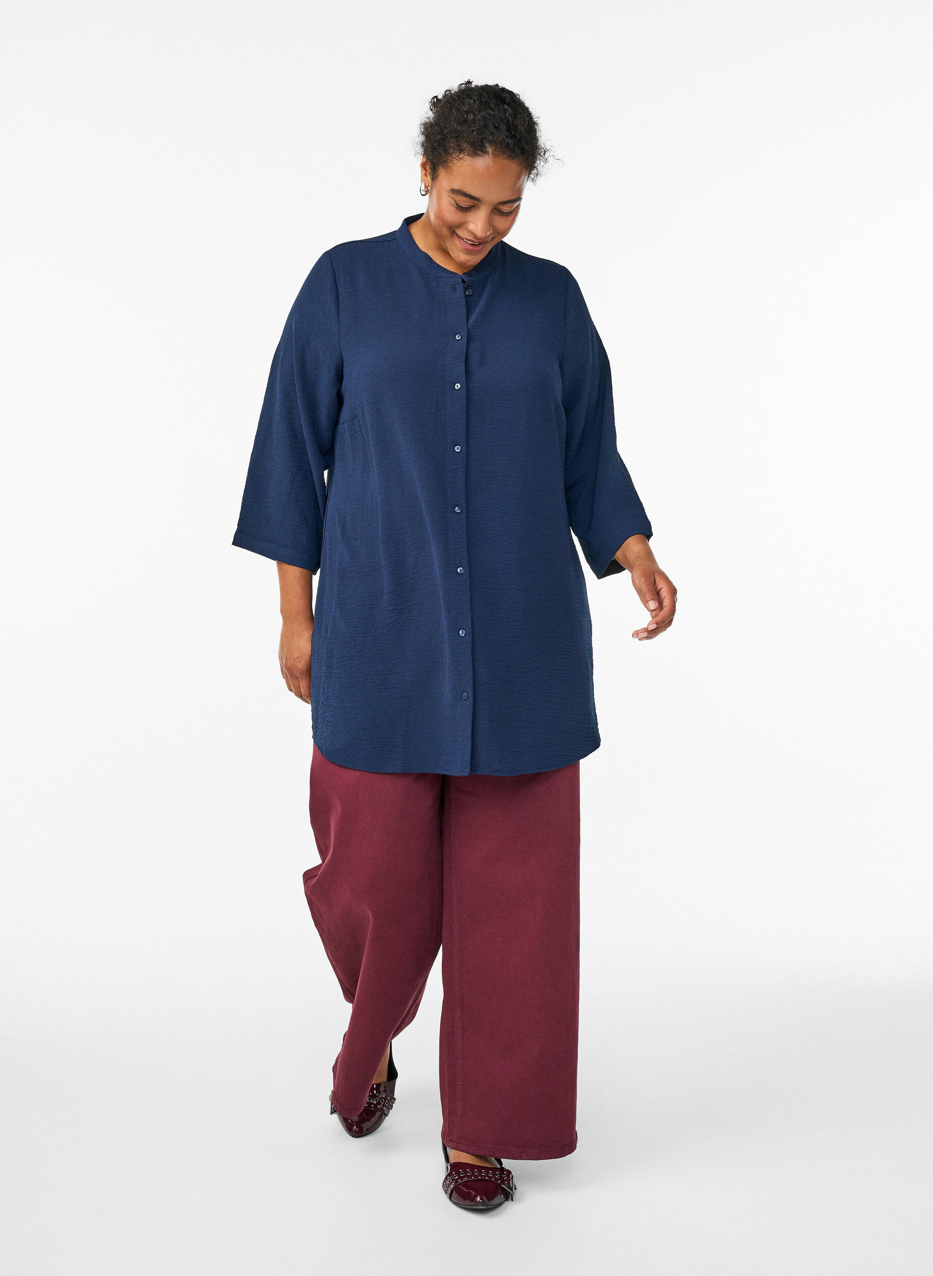 ZizziTunika med 3/4 &aelig;rmer, Bl&aring;, Model image number 1