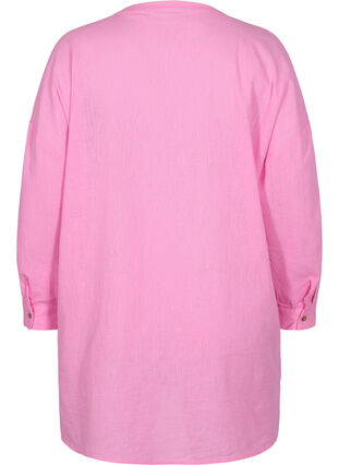 Skjortebluse med knaplukning, Begonia Pink, Packshot image number 1