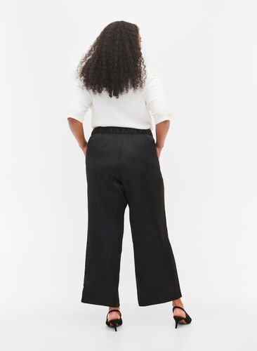 Løse bukser med lommer og elastikkant, Black, Model image number 1