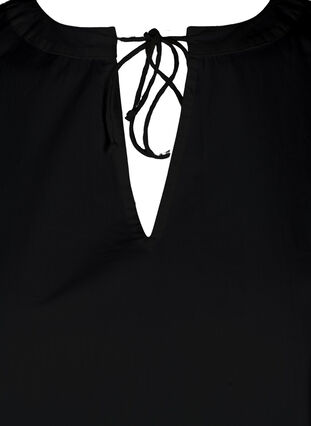 Kort bomulds kjole i a-shape, Black, Packshot image number 2