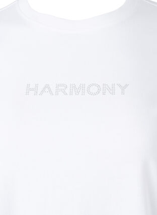 Økologisk bomulds t-shirt med tekst, White HARMONY, Packshot image number 2
