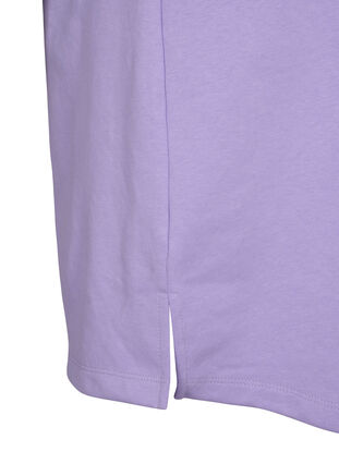 Sweatkjole med korte ærmer og slids, Lavender, Packshot image number 3