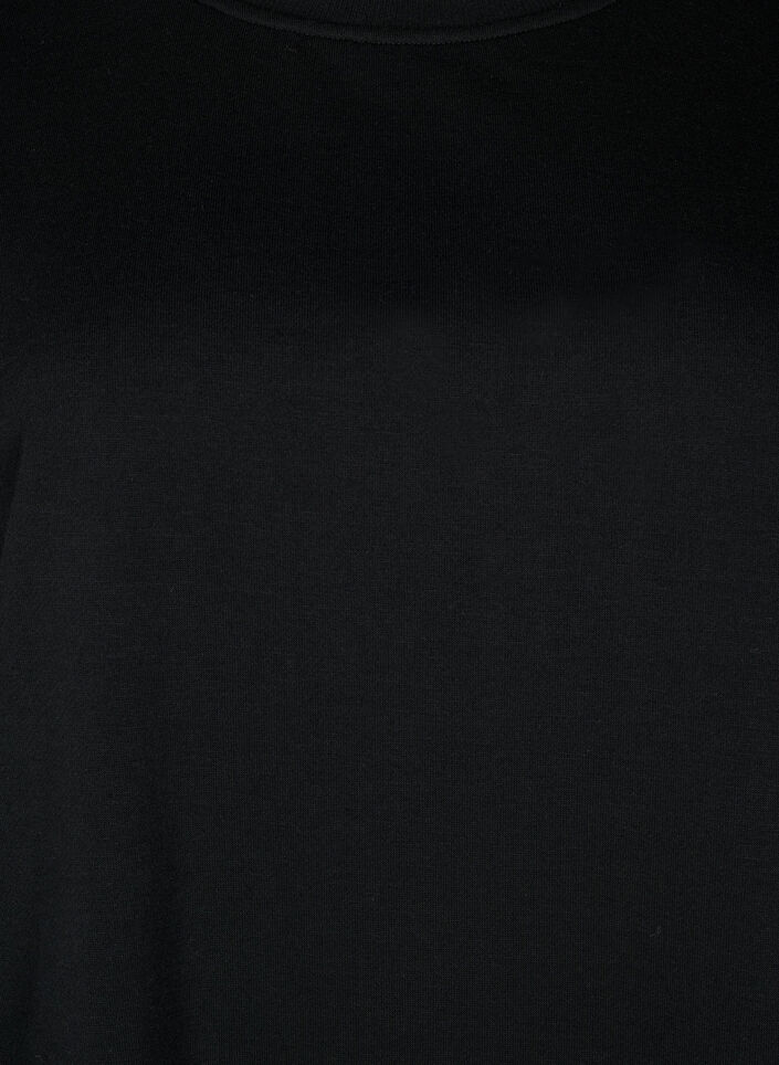 Lang sweatshirt med 1/2 ærmer, Black, Packshot image number 2