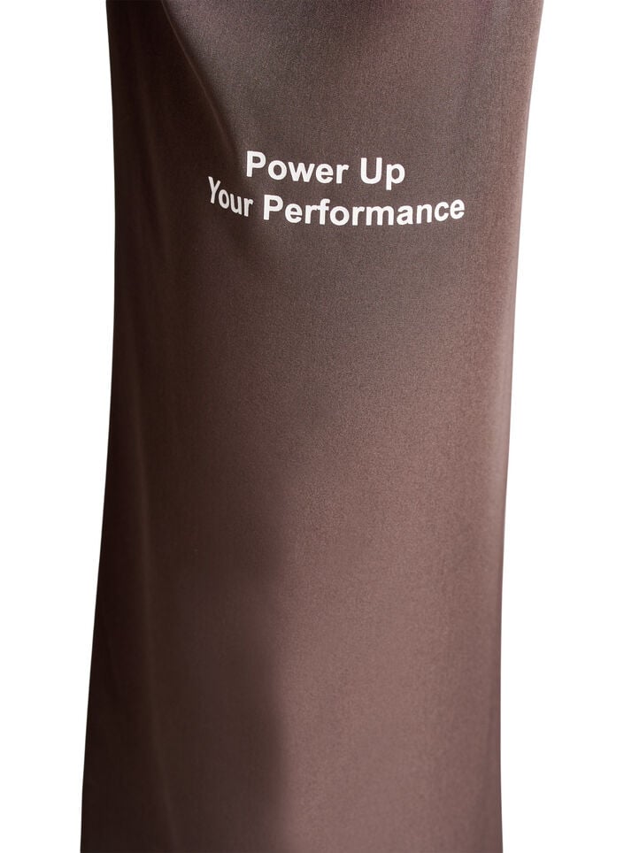 Sporty bukser med høj talje og lige ben, Brun, Packshot image number 3