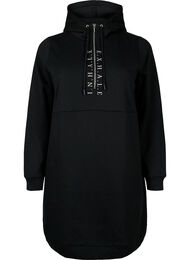 Sporty sweatkjole med hætte, Black/Grey