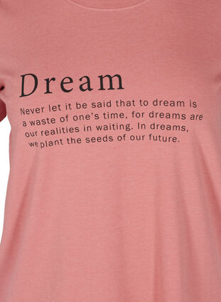 Kortærmet nat t-shirt med tryk, Dusty Rose Mélange, Packshot image number 2
