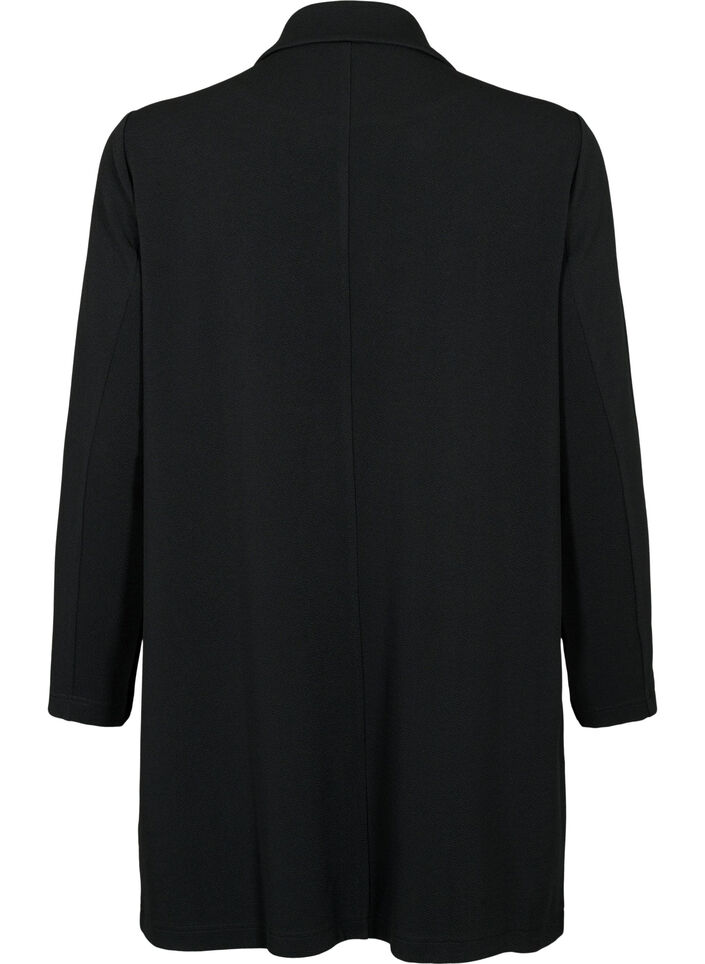 Lang blazer med lommer, Sort, Packshot image number 1