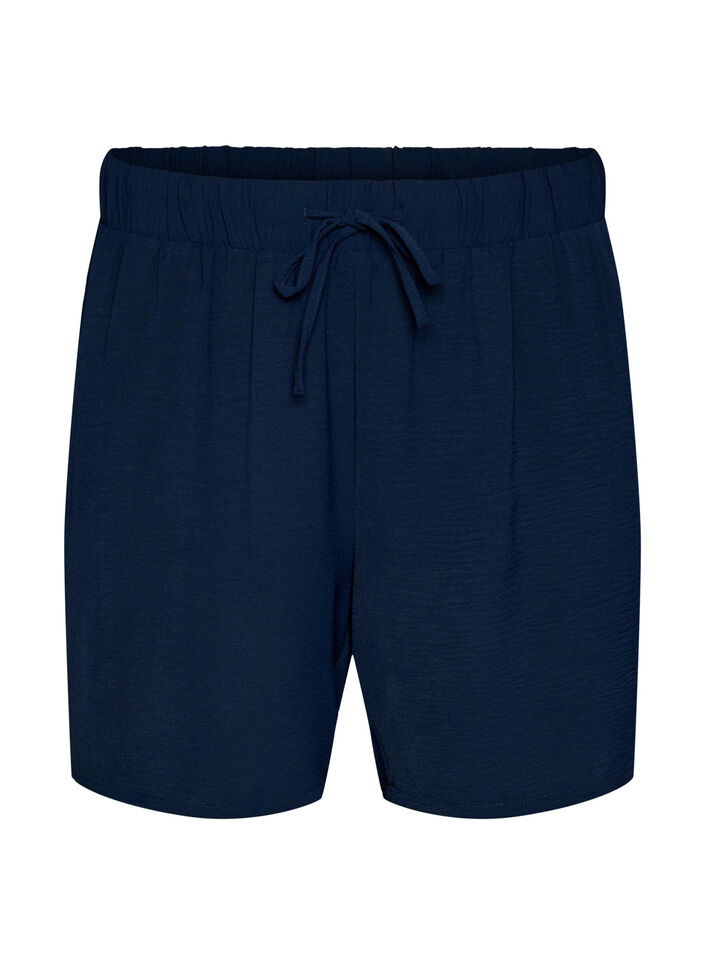 Shorts med lommer og elastik i taljen, Bl&aring;, Packshot image number 0