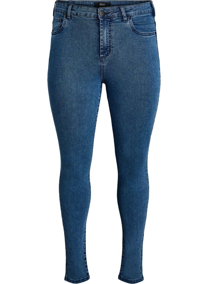 Amy jeans med h&oslash;j talje og super slim fit, Bl&aring;, Packshot image number 0