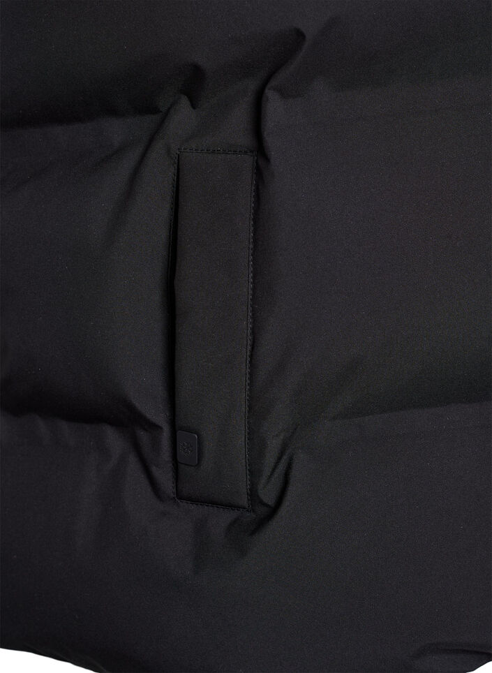 Kort puffervest med h&oslash;j krave, Sort, Packshot image number 3