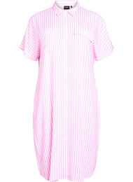 Lang skjortekjole med korte &aelig;rmer, Lyser&oslash;d