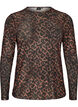 Meshbluse med print, Brun, Packshot image number 0