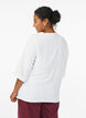 Skjortebluse med V-udsk&aelig;ring og 3/4-&aelig;rmer, Vanilla, Model image number 2