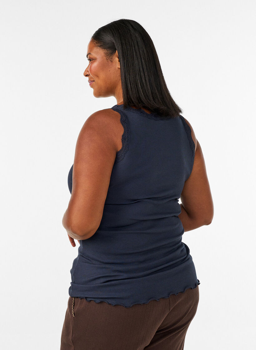 Top med blondekant, Bl&aring;, Model image number 2