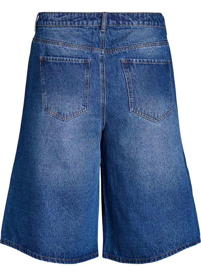 Denimshorts med h&oslash;j talje, Bl&aring;, Packshot image number 1