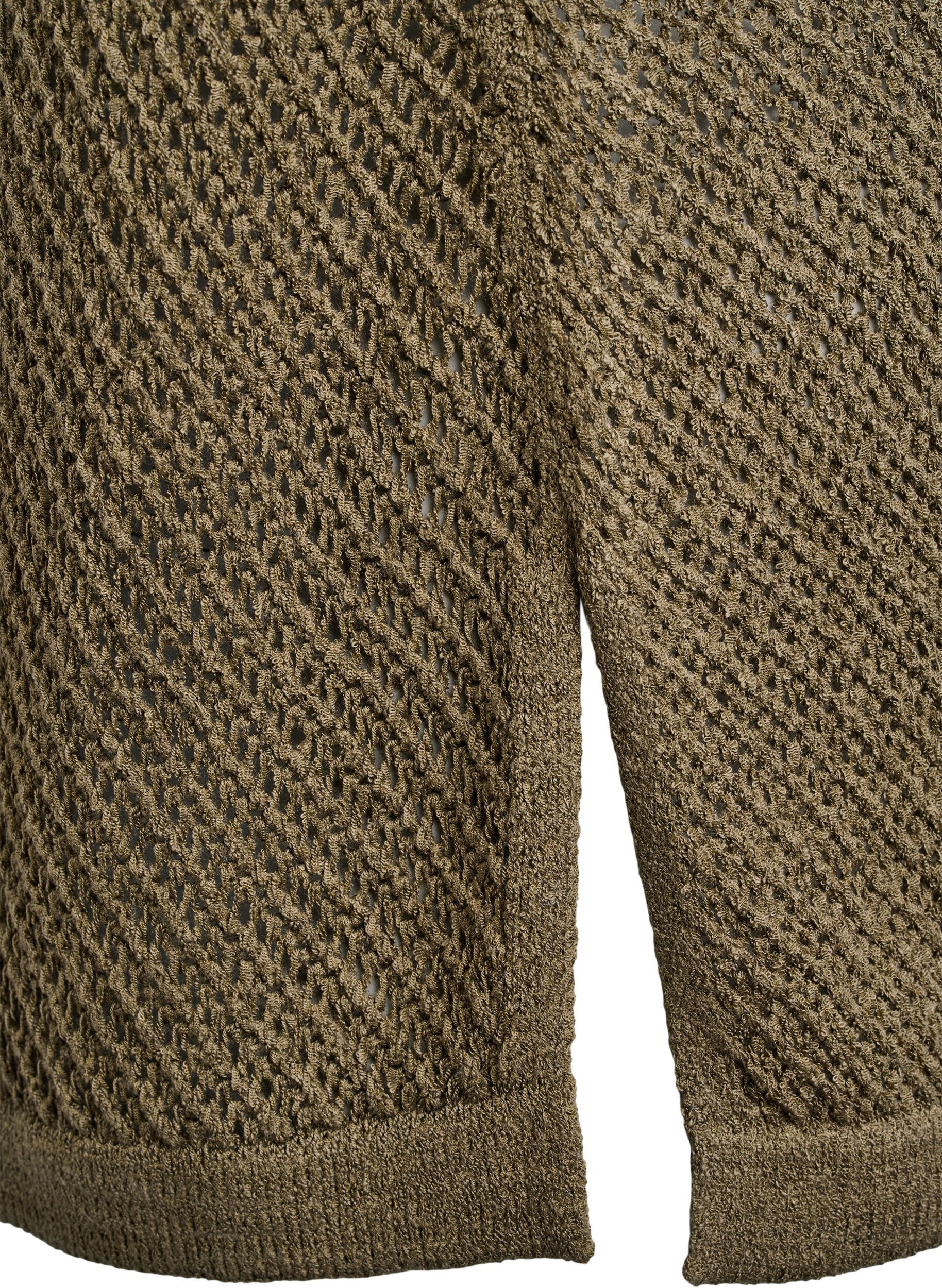 Zizzi FLASH - &AElig;rmel&oslash;s strikket top med v-hals, Gr&oslash;n, Packshot image number 3